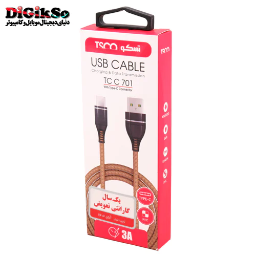 کابل تایپ سی (Type-C) به USB تسکو مدل TC C701 به طول 1 متر