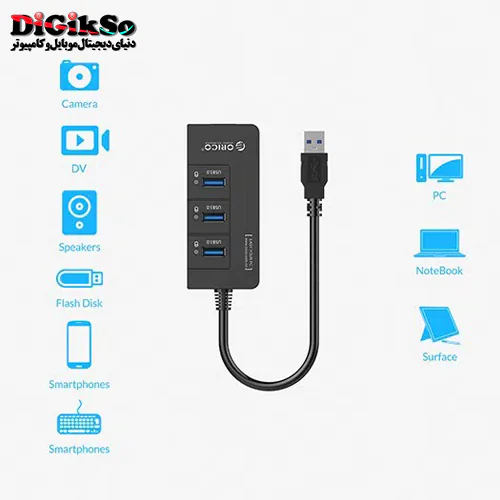هاب 4 پورت USB3.0 اوریکو مدل HR01-U3