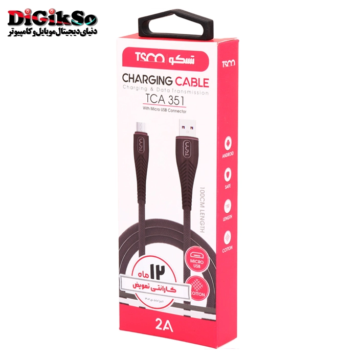 کابل شارژ micro USB به USB تسکو مدل TC A351 به طول 1 متر