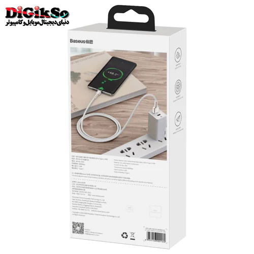 کابل فست شارژ تایپ سی (Type-C) باسئوس مدل CATJK به طول 1 متر