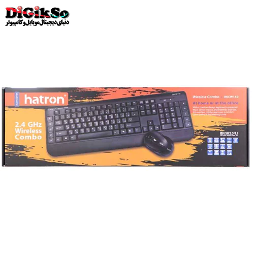 کیبورد و ماوس بی سیم هترون مدل HKCW140