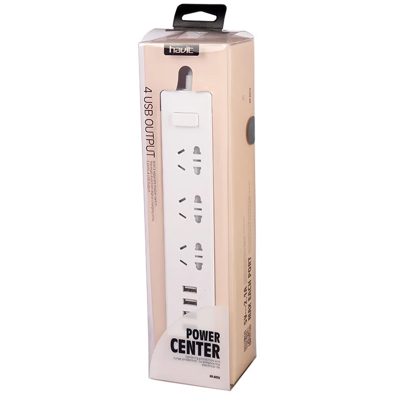 چند راهی برق 3 کانال هویت مدل HV-A45U با کابل 1.5 متری + شارژر USB