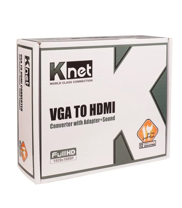 مبدل HDMI به VGA کی نت مدل K-COHD2VGA + آداپتور