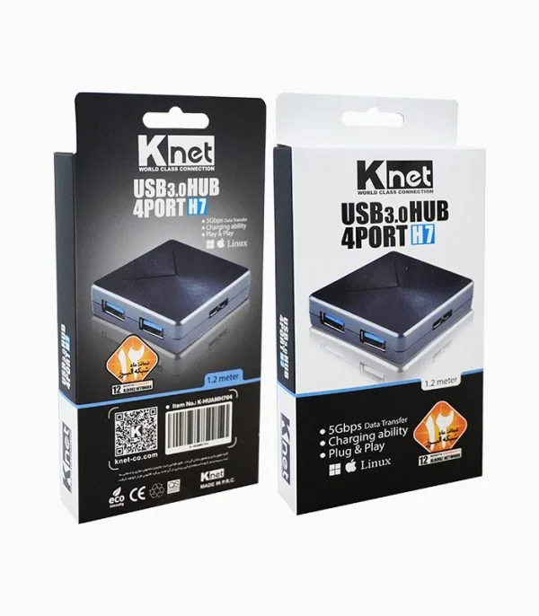 هاب ۴ پورت USB 3.0 کی نت مدل K-HUAMH704
