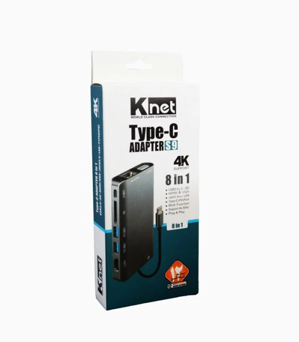 هاب چندکاره ۸ پورت Type C کی نت مدل K-MFCMS908