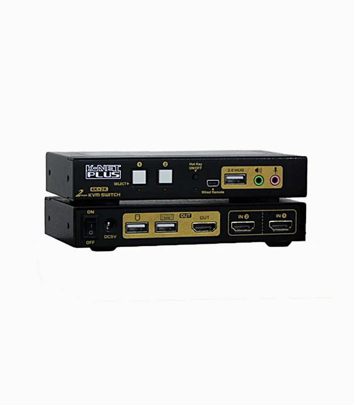 سوئیچ کی وی ام ۲ پورت HDMI کی نت پلاس مدل KP-SWKH402