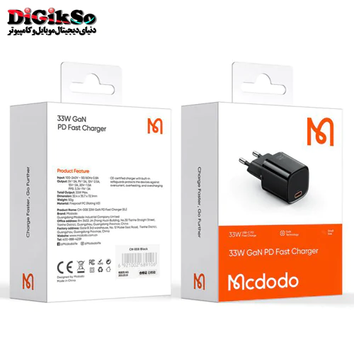شارژر دیواری فست شارژ Qualcomm مک دودو مدل CH-0081