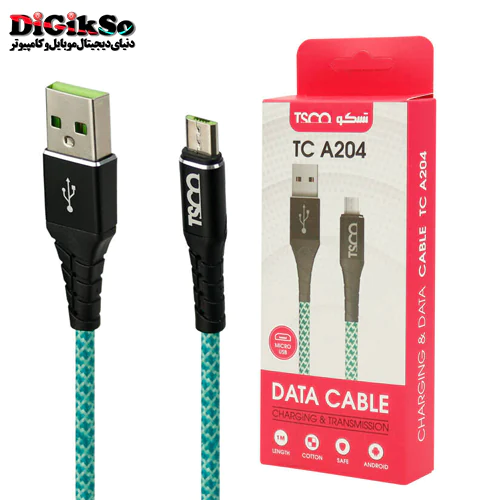 کابل شارژ کنفی micro USB تسکو مدل TC A204 به طول 1 متر