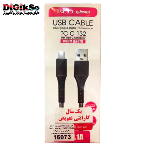 کابل تایپ سی به USB تسکو مدل TC C132 به طول 1 متر