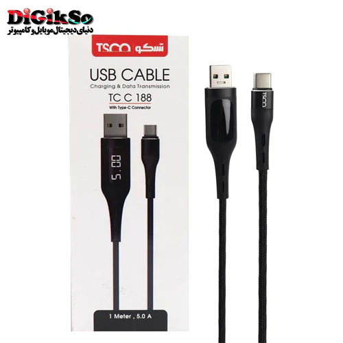کابل شارژ Type-C تسکو مدل TSCO TC C188 به طول 1 متر