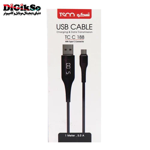 کابل شارژ Type-C تسکو مدل TSCO TC C188 به طول 1 متر