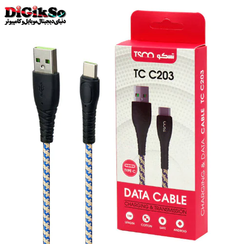 کابل کنفی تایپ سی به USB تسکو مدل TC C203 به طول 1 متر