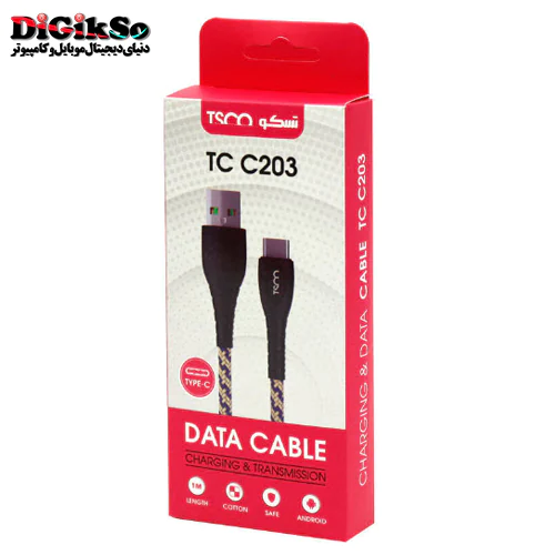 کابل کنفی تایپ سی به USB تسکو مدل TC C203 به طول 1 متر