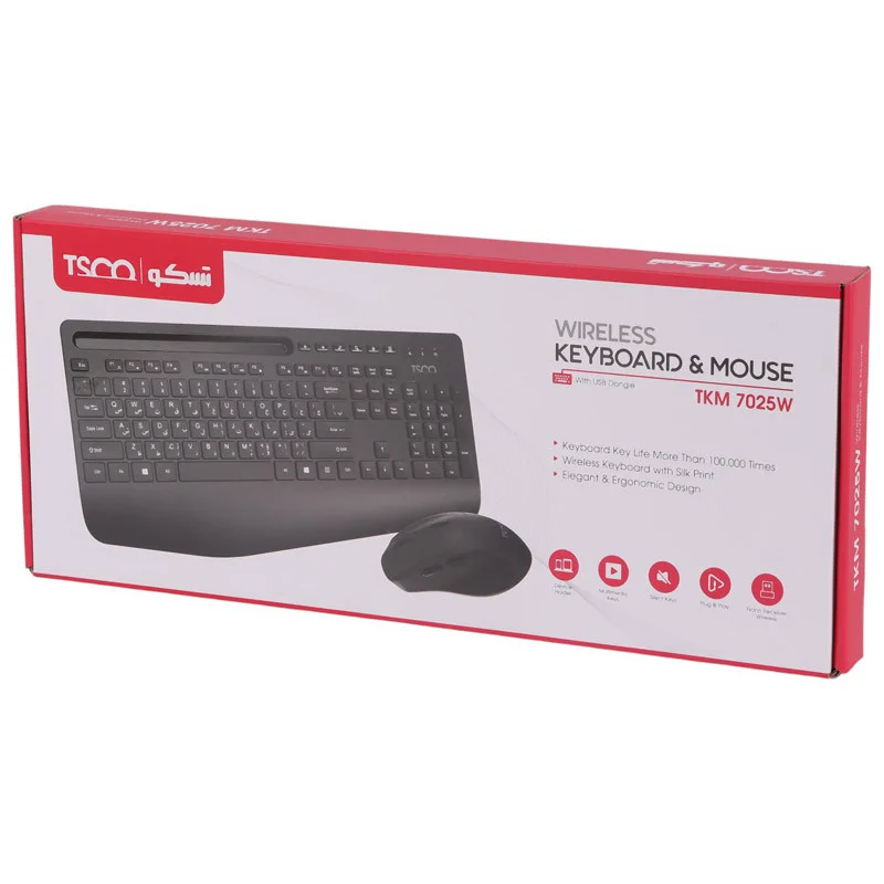 کیبورد و موس بی سیم تسکو مدل TKM 7025W