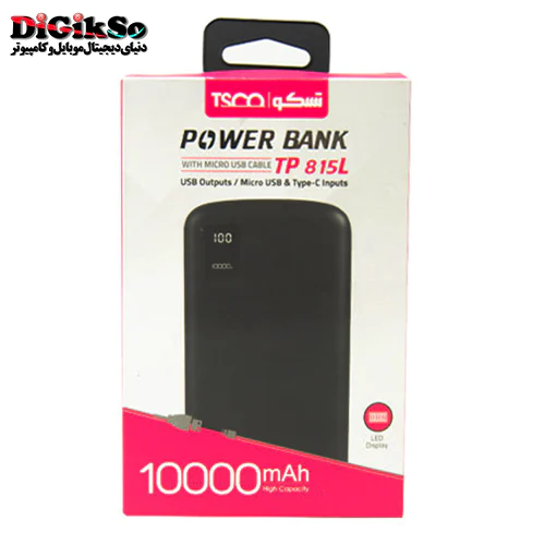پاور بانک تسکو TSCO TP 815L ظرفیت 10000 میلی آمپر
