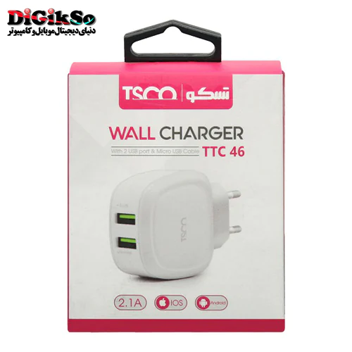شارژر دیواری تسکو مدل TTC 46 با کابل Micro USB