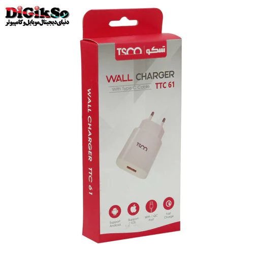 شارژر دیواری تسکو مدل TTC 61 با کابل micro-USB