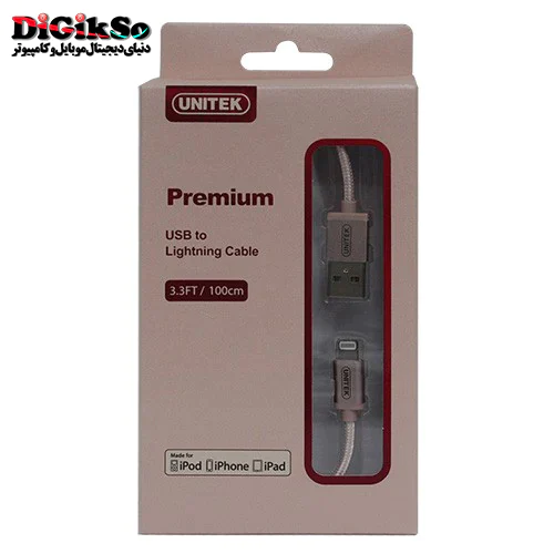 کابل شارژ USB به لایتنینگ یونیتک مدل Y-C499A به طول 1 متر