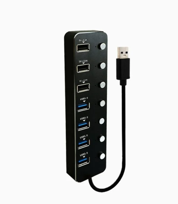 هاب ۷ پورت USB 3.0 کلید دار کی نت مدل K-HUAMH107